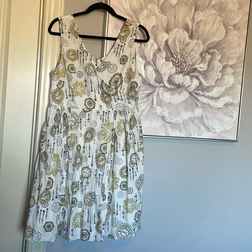 Modcloth Bea and Dot Clock Dress Sz XL